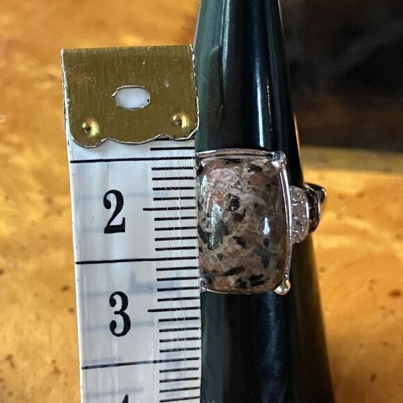 Natural Yooperlite Red Garnet Sterling Silver Ring Size 6 - Picture 7 of 9